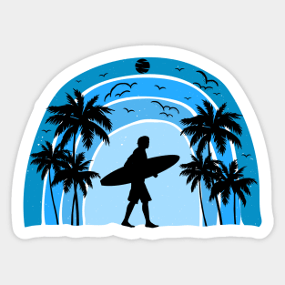 Surfing Beach Gift Sticker